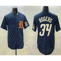 Detroit Tigers #34 Jake Rogers Navy Jereymy Alternate With Patch Cool Base Stitched Jersey