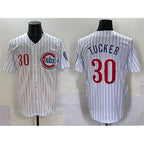 Chicago Cubs #30 Kyle Tucker White Jereymy Pinstripe 2nd Alternate Limited Stitched Jersey