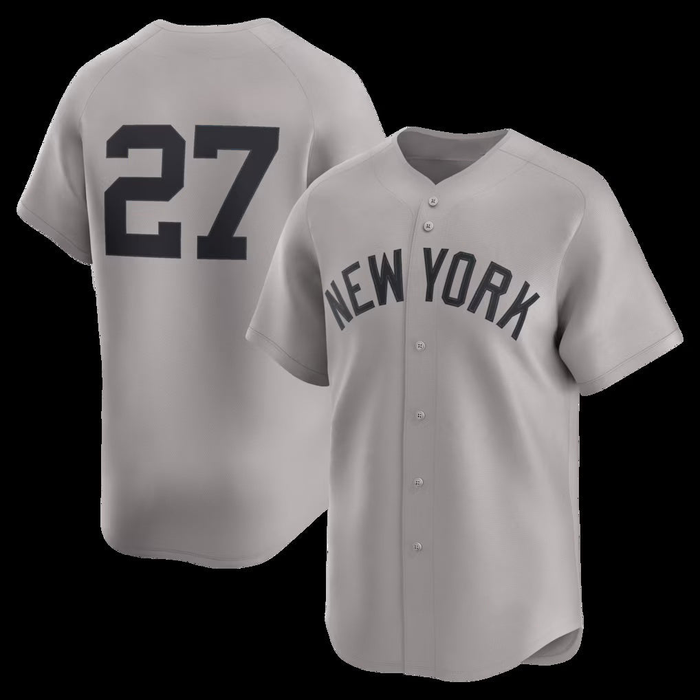 New York Yankees #27 Giancarlo Stanton Gray Jereymy Road Limited Player Jersey