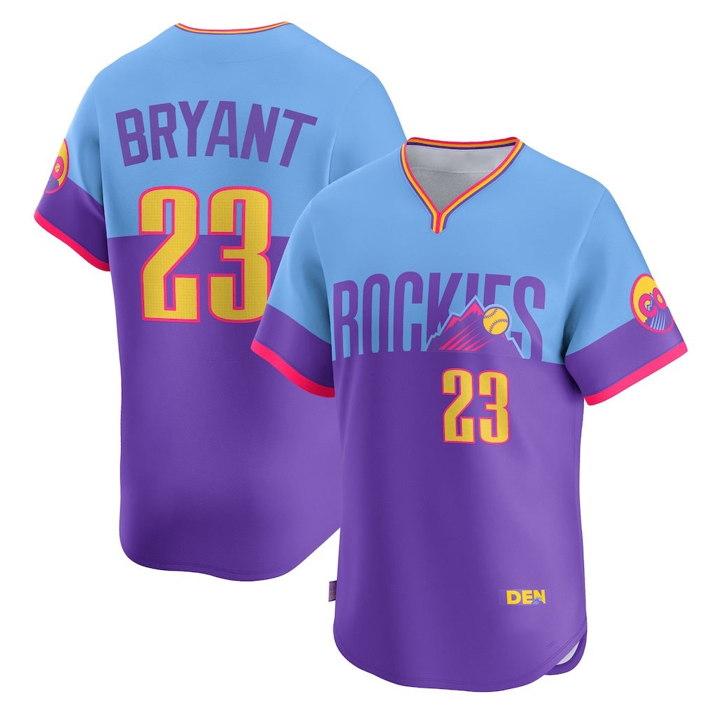 Colorado Rockies #23 Kris Bryant Purple-Light Blue Jereymy 2025 City Connect Limited Player Jersey