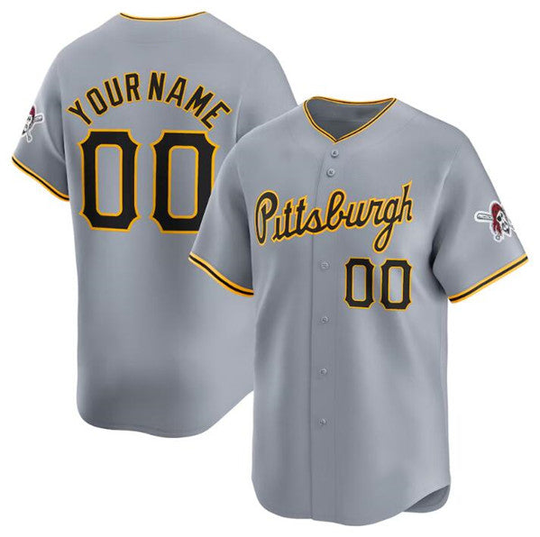 Custom Pittsburgh Pirates Active Player Gray Jereymy Away Limited Stitched Jersey
