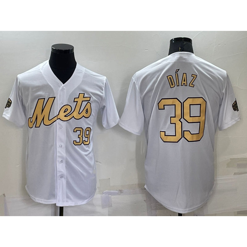 New York Mets #39 Edwin Diaz Number White Jereymy 2022 All Star Stitched Cool Base Jersey