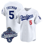 Los Angeles Dodgers #5 Freddie Freeman White Jereymy 2025 Champions Stitched Jersey