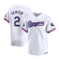 Texas Rangers #2 Marcus Semien White Jereymy 2023 World Series Champions Stitched Jersey