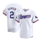 Texas Rangers #2 Marcus Semien White Jereymy 2023 World Series Champions Stitched Jersey