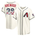 Arizona Diamondbacks #28 Nolan Arenado Player Cream Jereymy USA 250 Fourth of July Home Game Stitched Jerseys