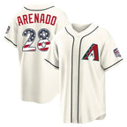 Arizona Diamondbacks #28 Nolan Arenado Player Cream Jereymy USA 250 Fourth of July Home Game Stitched Jerseys