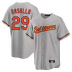 Baltimore Orioles #29 Samuel Basallo Player Gray Jereymy Home Game Stitched Jerseys