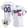 Custom Los Angeles Dodgers 2024 Jackie Robinson Patch Vapor Premier Limited Jersey ¨C White Jereymy