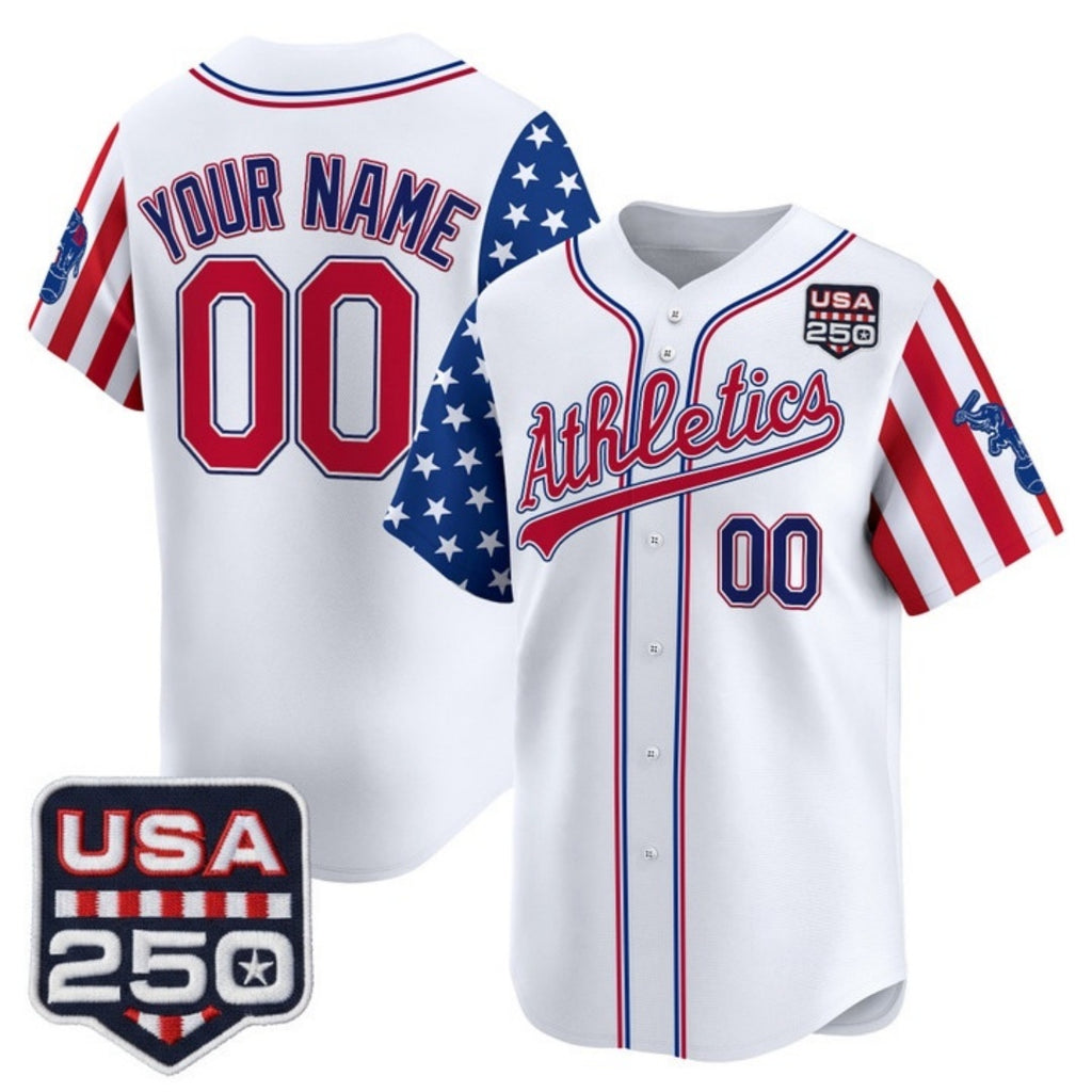 Custom Oakland Athletics America 250 Edition Vapor Premier Limited White Jereymy Stitched Jerseys