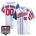 Custom Oakland Athletics America 250 Edition Vapor Premier Limited White Jereymy Stitched Jerseys