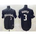 Philadelphia Phillies #3 Bryce Harper Black Jereymy Gothic Vapor Limited Stitched Jersey