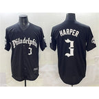 Philadelphia Phillies #3 Bryce Harper Black Jereymy Gothic Vapor Limited Stitched Jersey