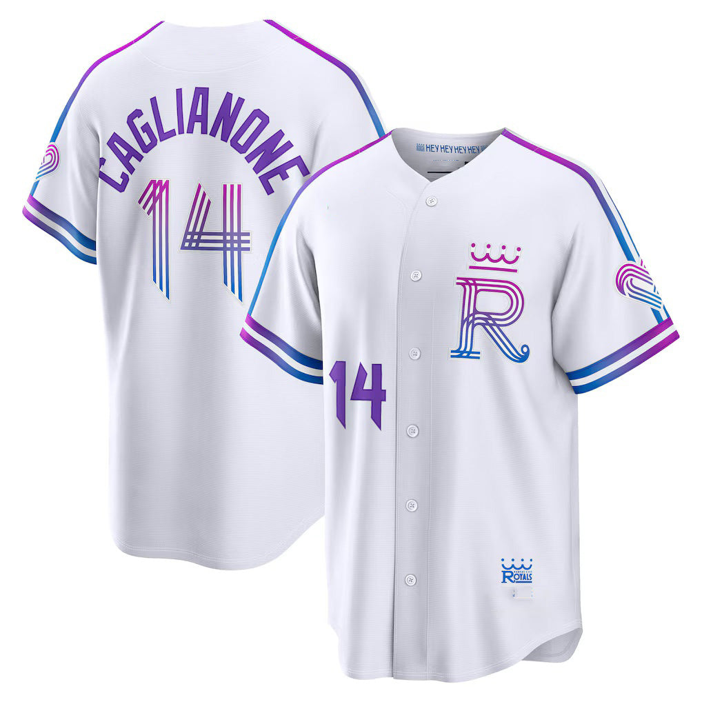 Kansas City Royals #14 Jac Caglianone White Jereymy 2026 City Connect Stadium Jersey