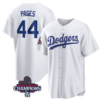 Los Angeles Dodgers #44 Andy Pages White Jereymy 2024 World Series Cool Base Stitched Jersey