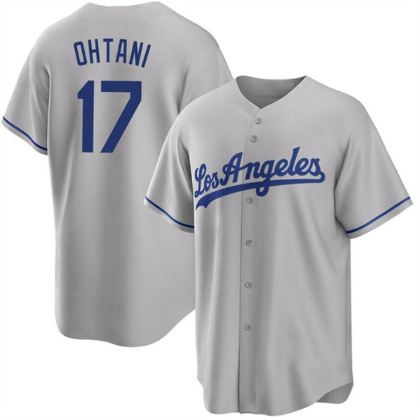 Los Angeles Dodgers #17 Shohei Ohtani Gray Jereymy Cool Base Stitched Jersey