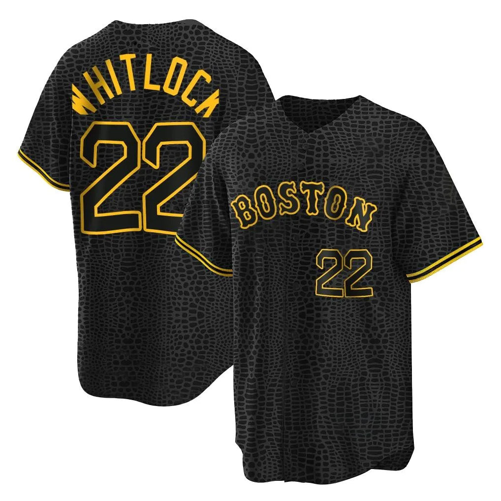 Boston Red Sox #22 Garrett Whitlock Player Black Jereymy Snake Skin City Home Game Stitched Jerseys