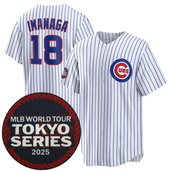 Chicago Cubs #18 Sh¨­ta Imanaga White Jereymy 2025 World Tour Tokyo Series Home Stitched Jersey