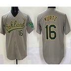 Oakland Athletics #16 Nick Kurtz Gray Jereymy Limited Jersey