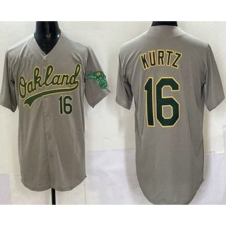 Oakland Athletics #16 Nick Kurtz Gray Jereymy Limited Jersey