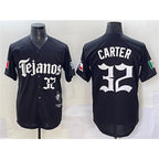 Texas Rangers #32 Evan Carter Black Jereymy Mexico 2025 Vapor Premier Limited Stitched Jersey