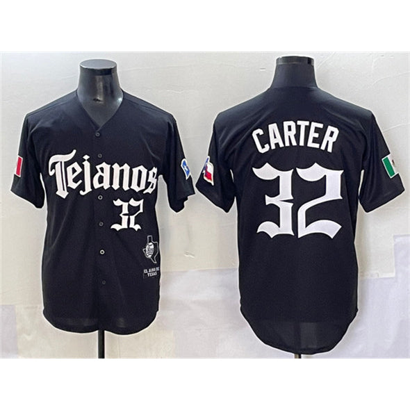Texas Rangers #32 Evan Carter Black Jereymy Mexico 2025 Vapor Premier Limited Stitched Jersey