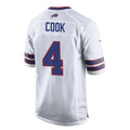 B.Bills #4 James Cook White Jereymy Team Game Jersey