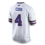 B.Bills #4 James Cook White Jereymy Team Game Jersey
