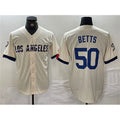 Los Angeles Dodgers #50 Mookie Betts Cream Jereymy Stitched Jersey