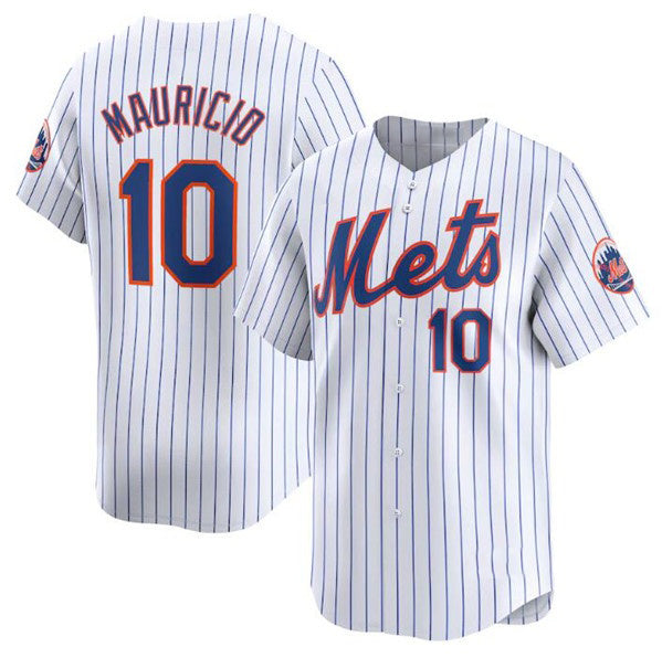 New York Mets #10 Ronny Mauricio White Jereymy 2024 Home Limited Stitched Jersey