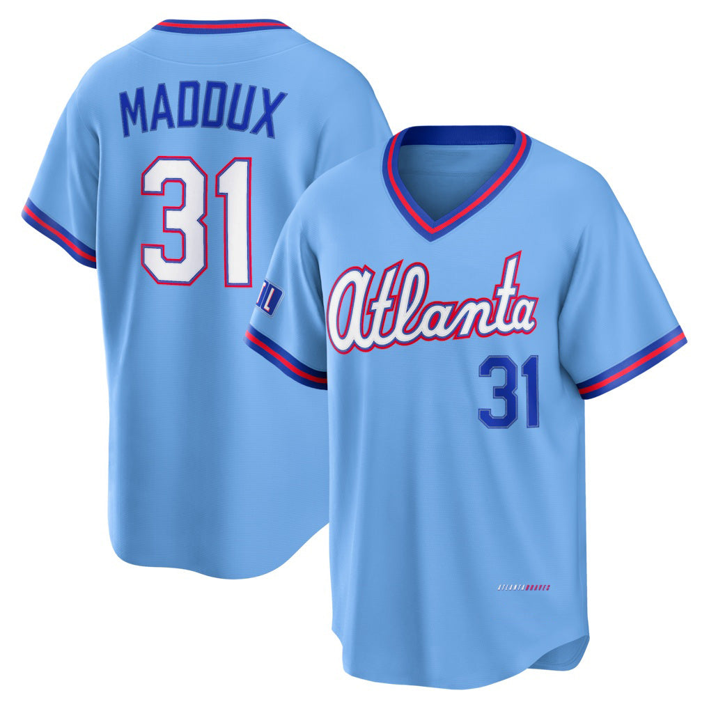 Atlanta Braves #31 Greg Maddux Powder Blue Jereymy 2026 City Connect Stadium Jersey