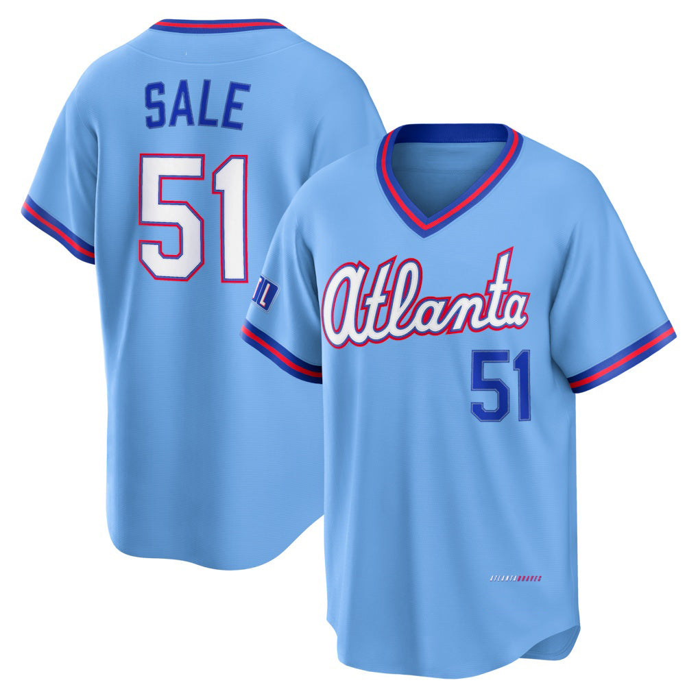 Atlanta Braves #51 Chris Sale Powder Blue Jereymy 2026 City Connect Stadium Jersey