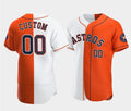 Custom Houston Astros Orange and White Jereymy Split Stitched Jersey