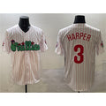 Philadelphia Phillies #3 Bryce Harper White Jereymy Phanatic Cool Base Stitched Jersey