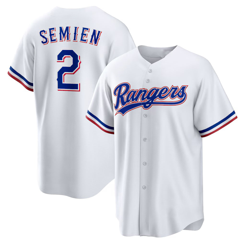 Texas Rangers #2 Marcus Semien White Jereymy Home Replica Player Jersey