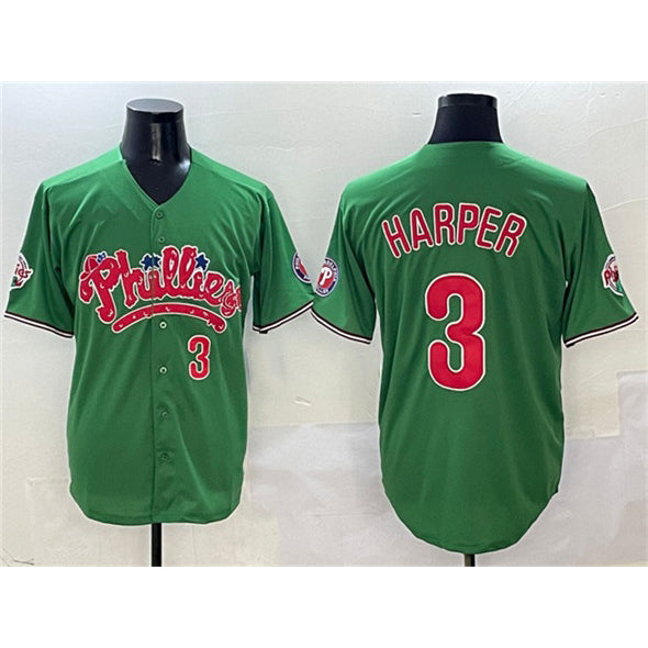 Philadelphia Phillies #3 Bryce Harper Green Jereymy Phanatic Limited Stitched Jersey
