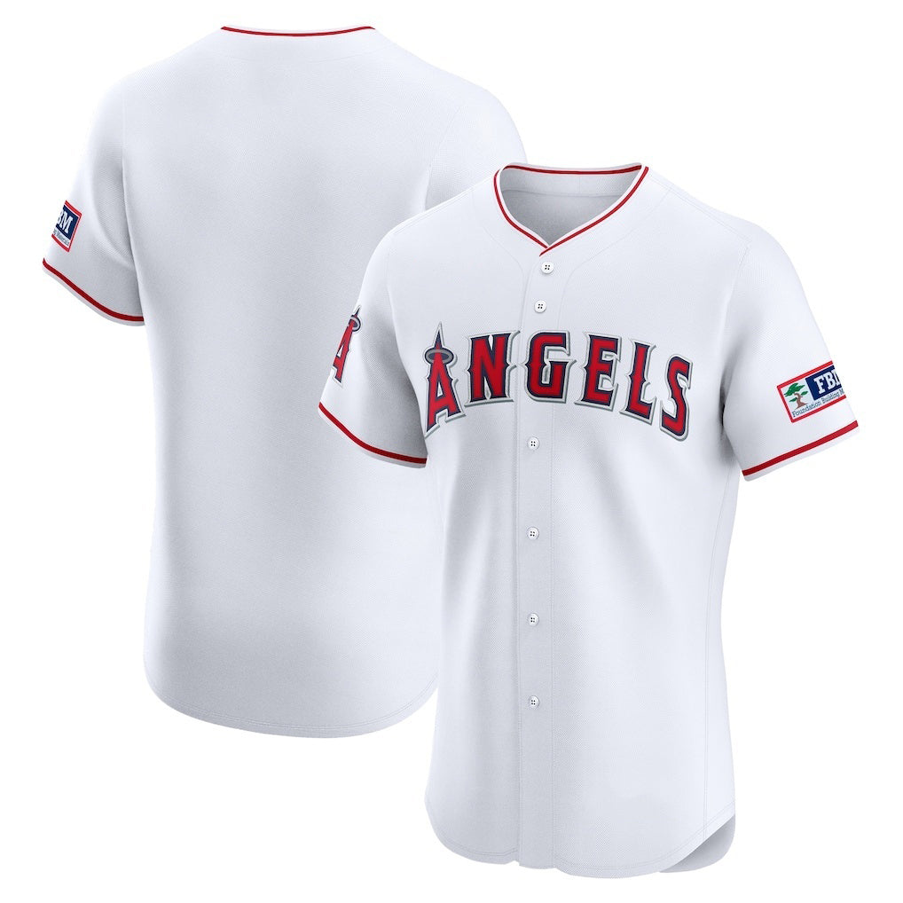Los Angeles Angels White Jereymy Home Elite Patch Jersey