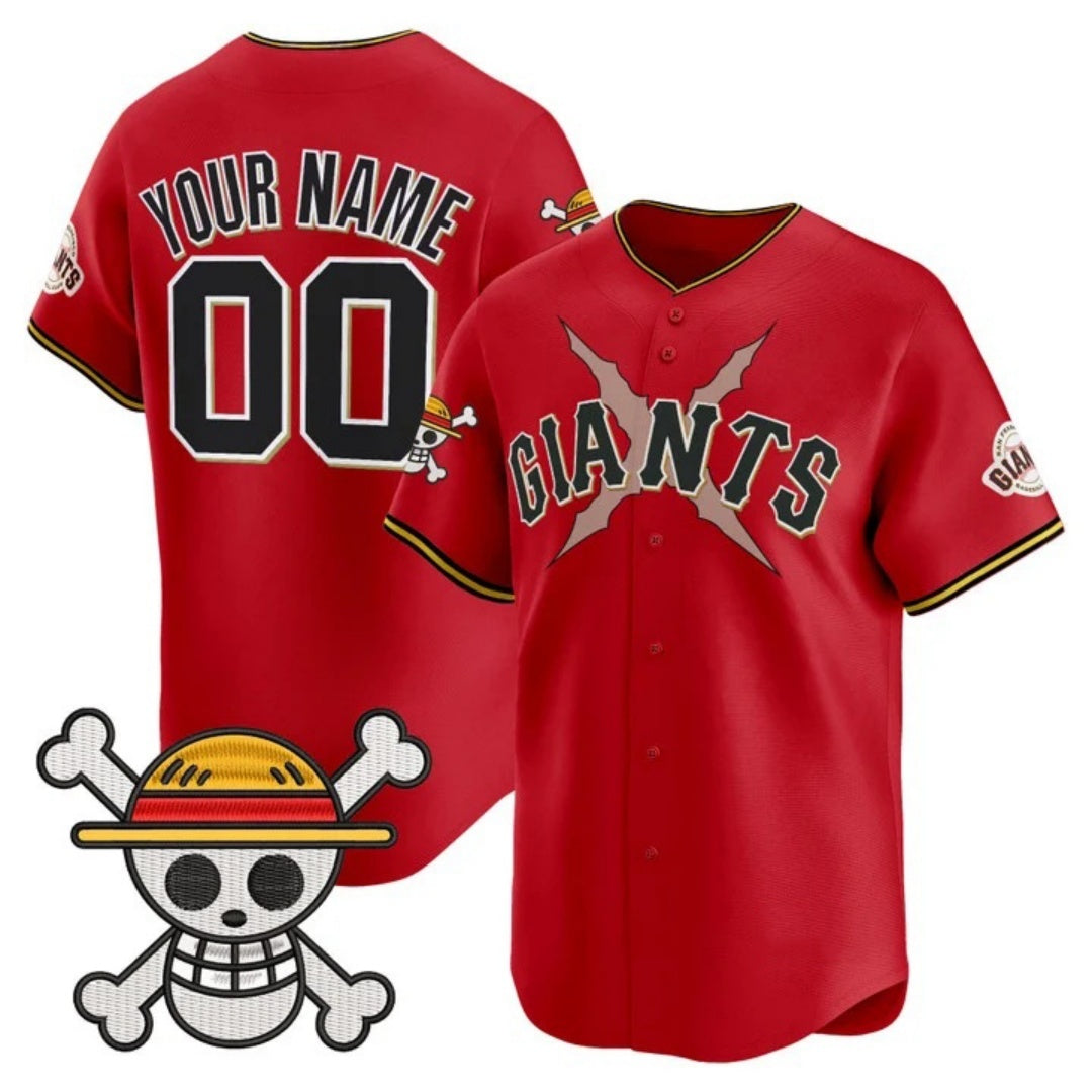 Custom San Francisco Giants x One Piece Red Jereymy Vapor Premier Limited Jersey - Stitched