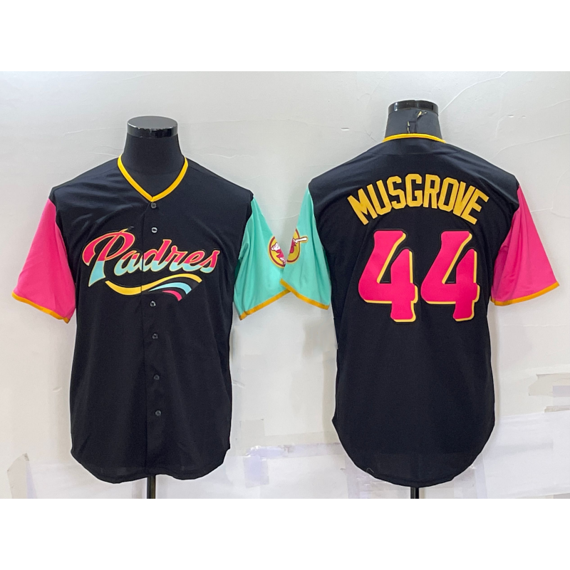 San Diego Padres #44 Joe Musgrove Black Jereymy 2022 City Connect Cool Base Stitched Jersey